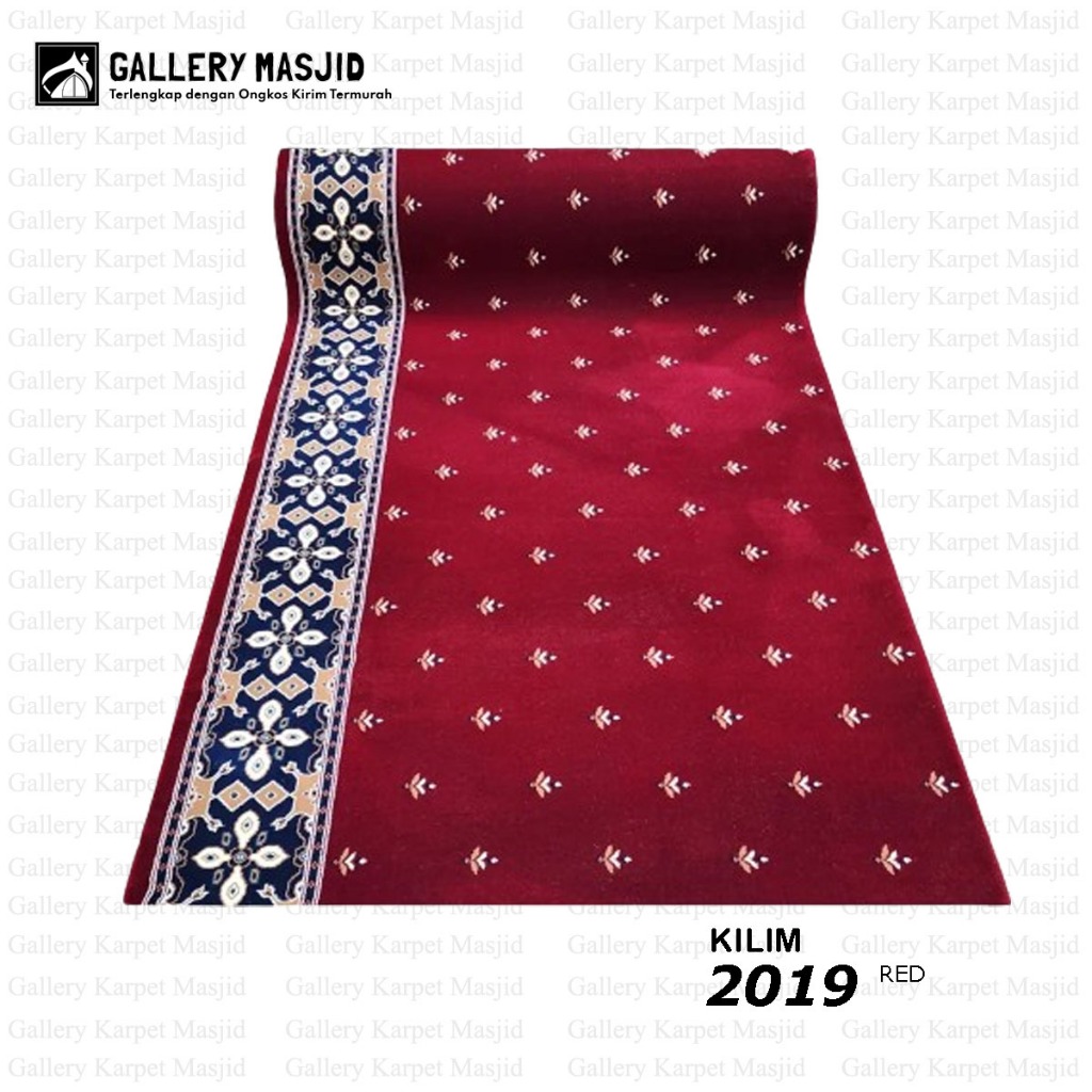 Karpet Masjid Tebal Meteran Turki Merk Kilim Motif Merah Bintik Tebal ±20mm / Karpet Mushola / Karpe