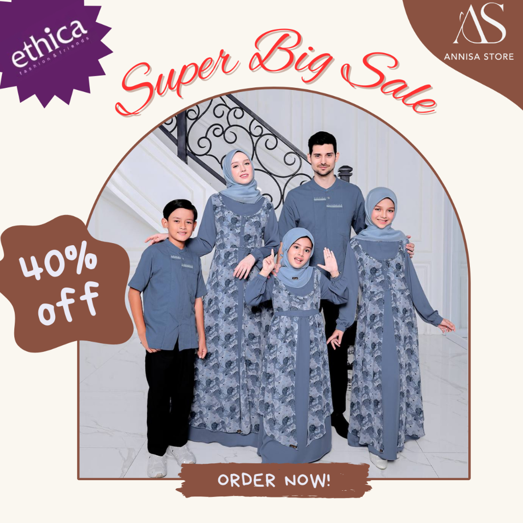 BAJU SARIMBIT KELUARGA ETHICA  ELFA 276 SHADOW BLUE / BAJU COUPLE KELUARGA  ETHICA  KAGUMI 277, KAHF