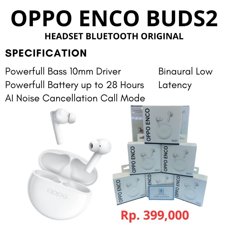 Headset Bluetooth Oppo Enco Buds 2 Garansi Resmi