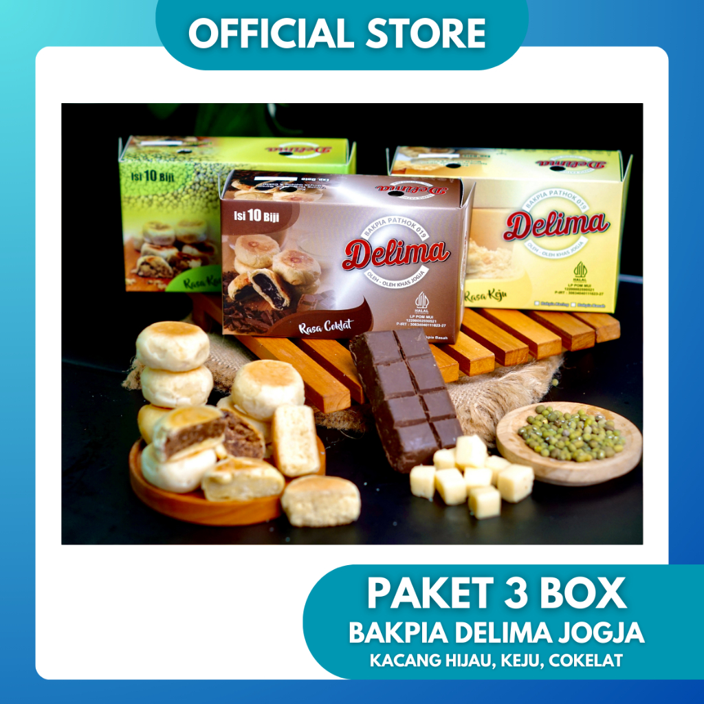 

PAKET 3 BOX BOX BAKPIA DELIMA KERING KACANG HIJAU, COKELAT, KEJU