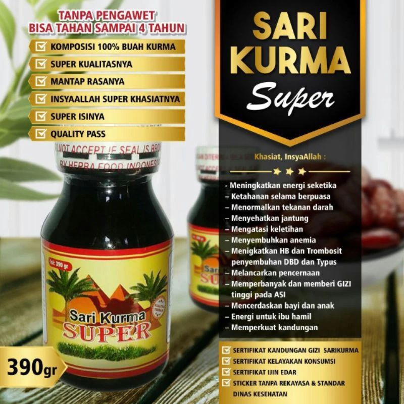 

Sari Kurma Super 390g Pemulihan Stamina ASI Tipes DBD