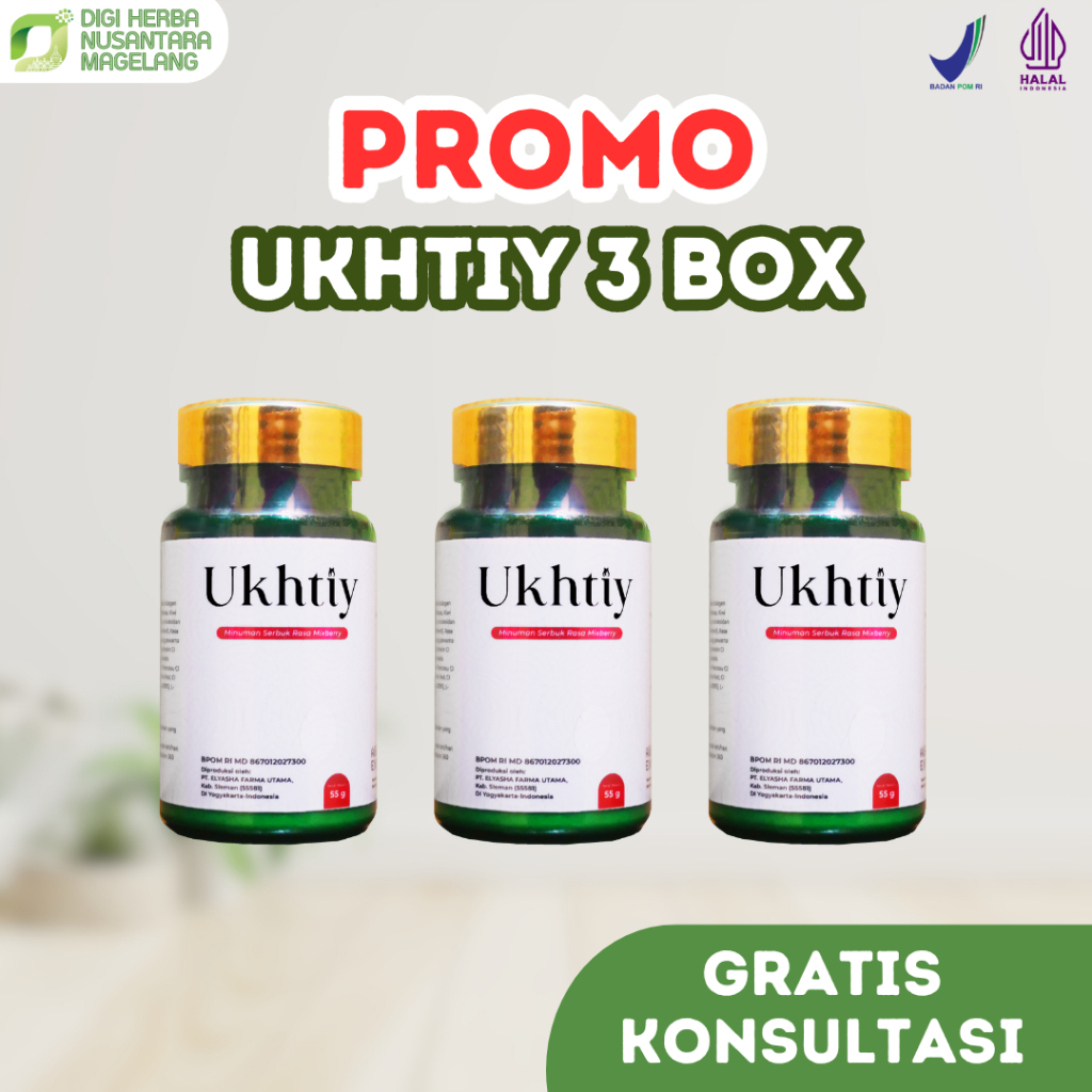 PROMO 3 Botol Ukhtiy Collagen Drink | Whitening Booster | Kolagen Mencerahkan kulit | Pemutih Badan 