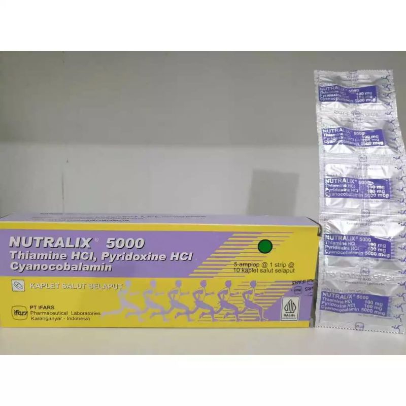 Nutralix 5000 (10 Kaplet) | Untuk Pengobatan Kekurangan Vitamin B1, B6 dan B12