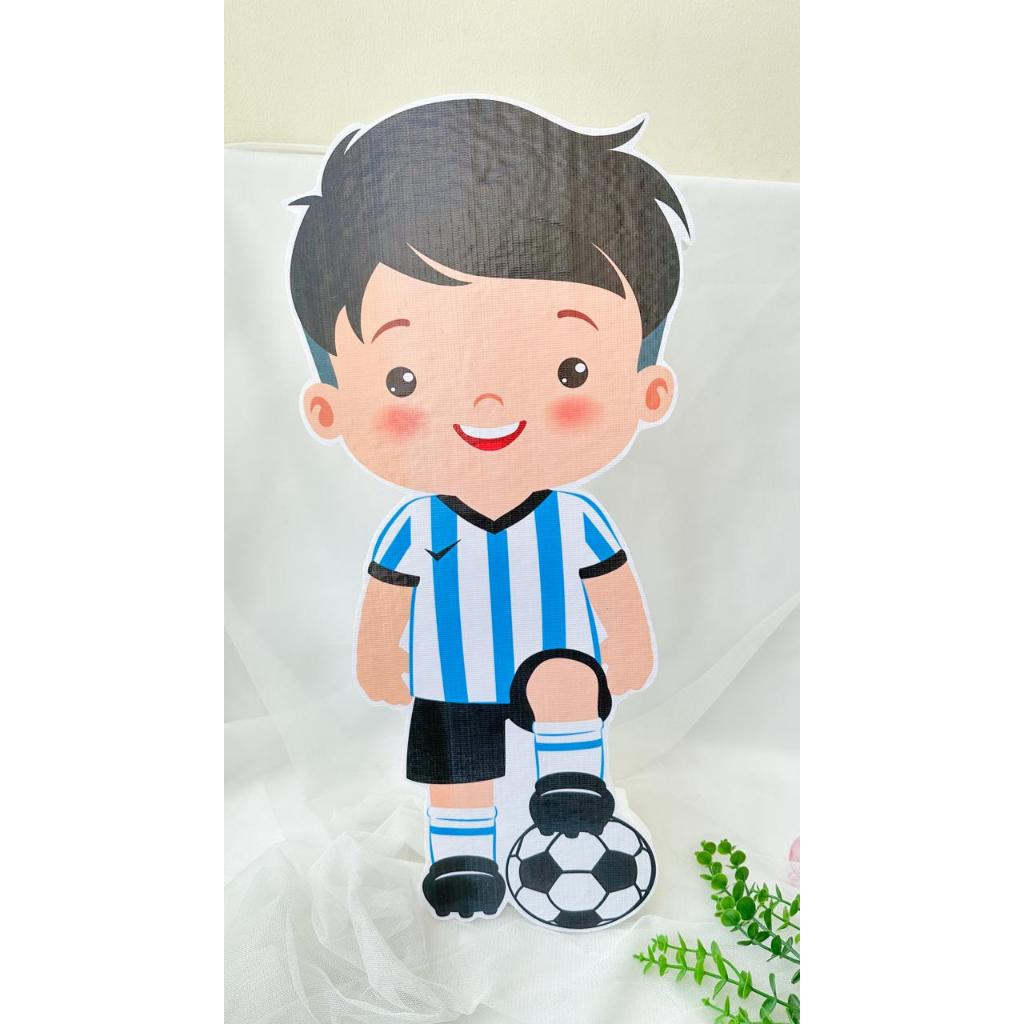 Standing Karakter / Patung Stand Lantai Birthday Party Decoration - Sepak Bola Argentina Kostum