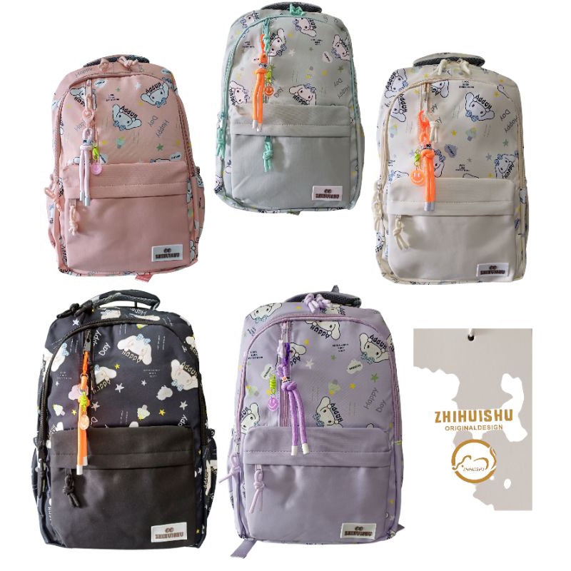 Tas Ransel Sekolah Wanita Motif / Tas Punggung Import