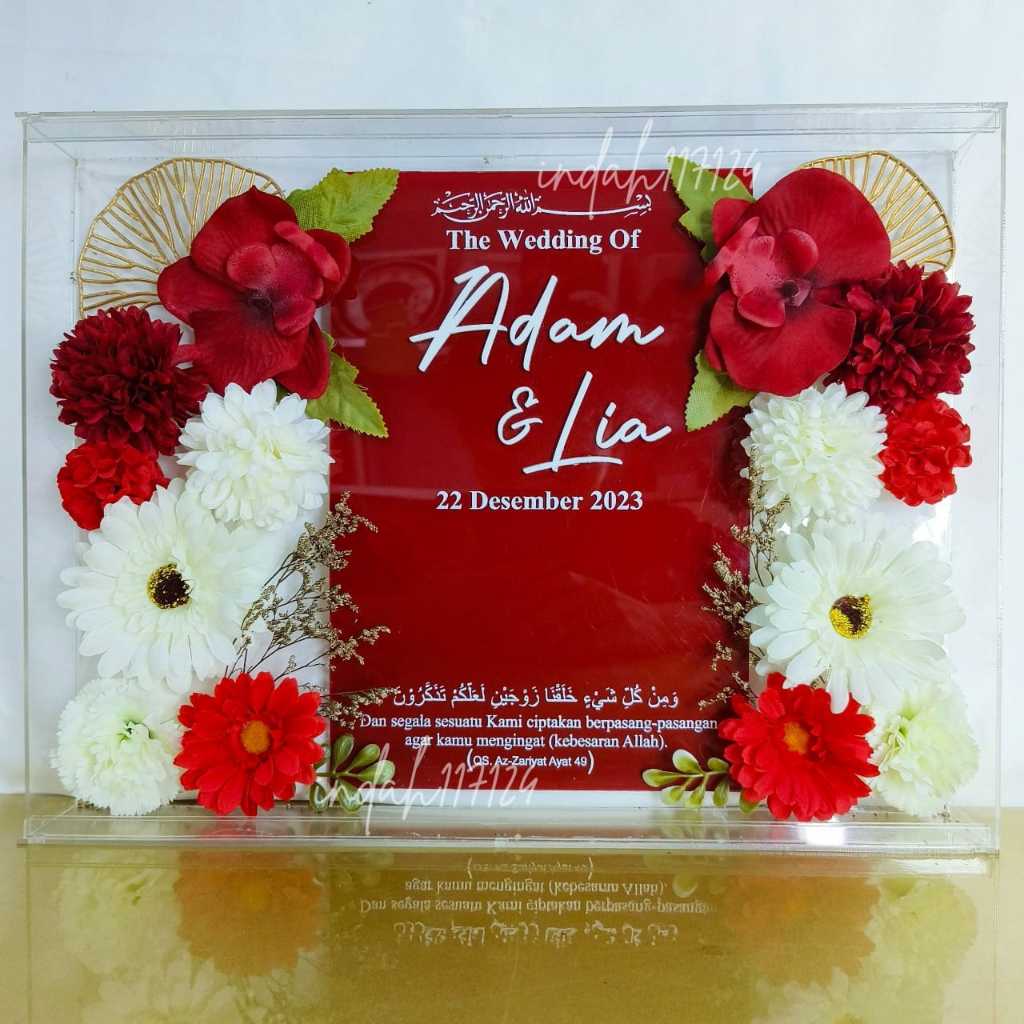 MAHAR AKRILIK / MAHAR PERNIKAHAN BUNGA FULL