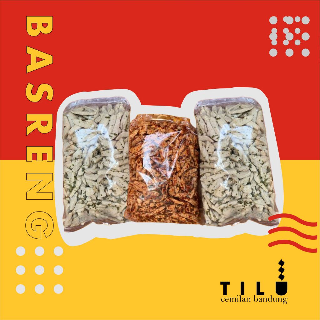 

Basreng Cemilan Bandung TILU - 1KG / Basreng Stik 1KG Pedas dan Original Daun Jeruk