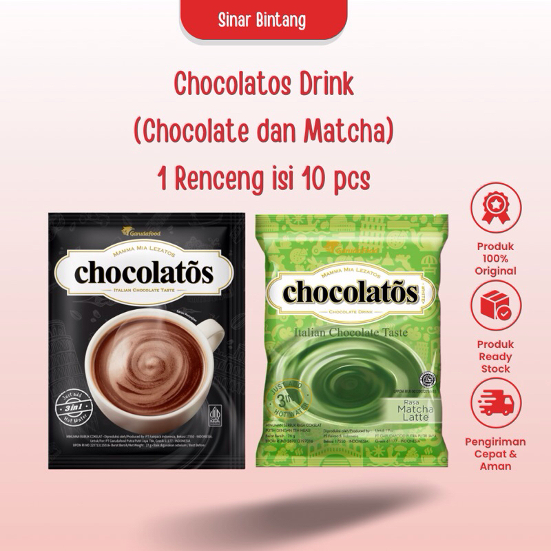 

Chocolatos Drink Rasa Chocolate dan Matcha 28 gr