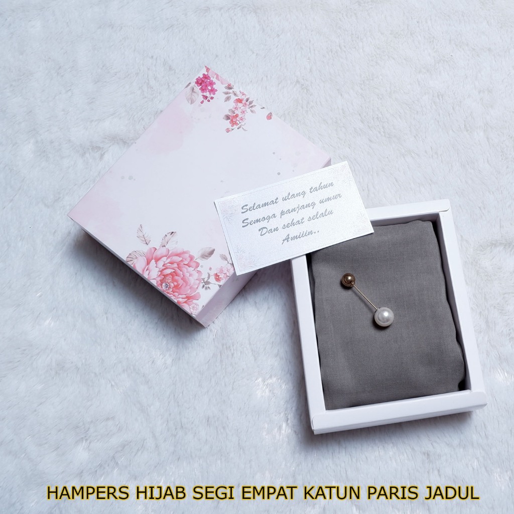BEST SELLER HAMPERS SATU HIJAB SEGIEMPAT PARIS JADUL / KADO GURU / ULTAH / KERUDUNG
