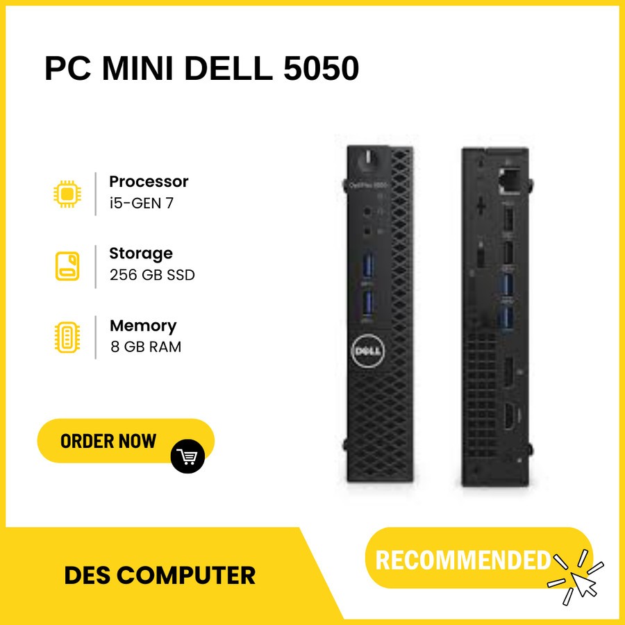 KOMPUTER CPU MINI PC 5050 I5 GEN 7 RAM 8 GB SSD 256 GB