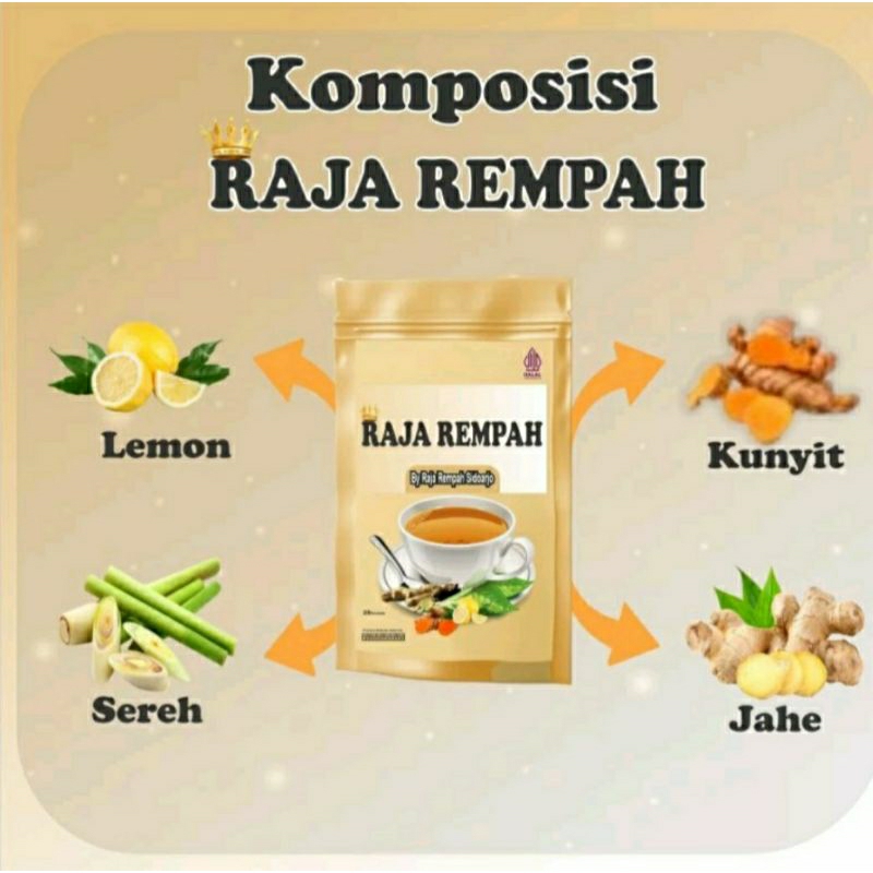 

Raja Rempah isi 20kntong teh Kunyit jahe sereh lemon