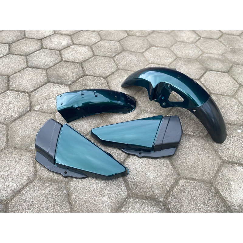 Satu set bok aki rx king spakbor depan rx king spakbor belakang rx king hijau botol