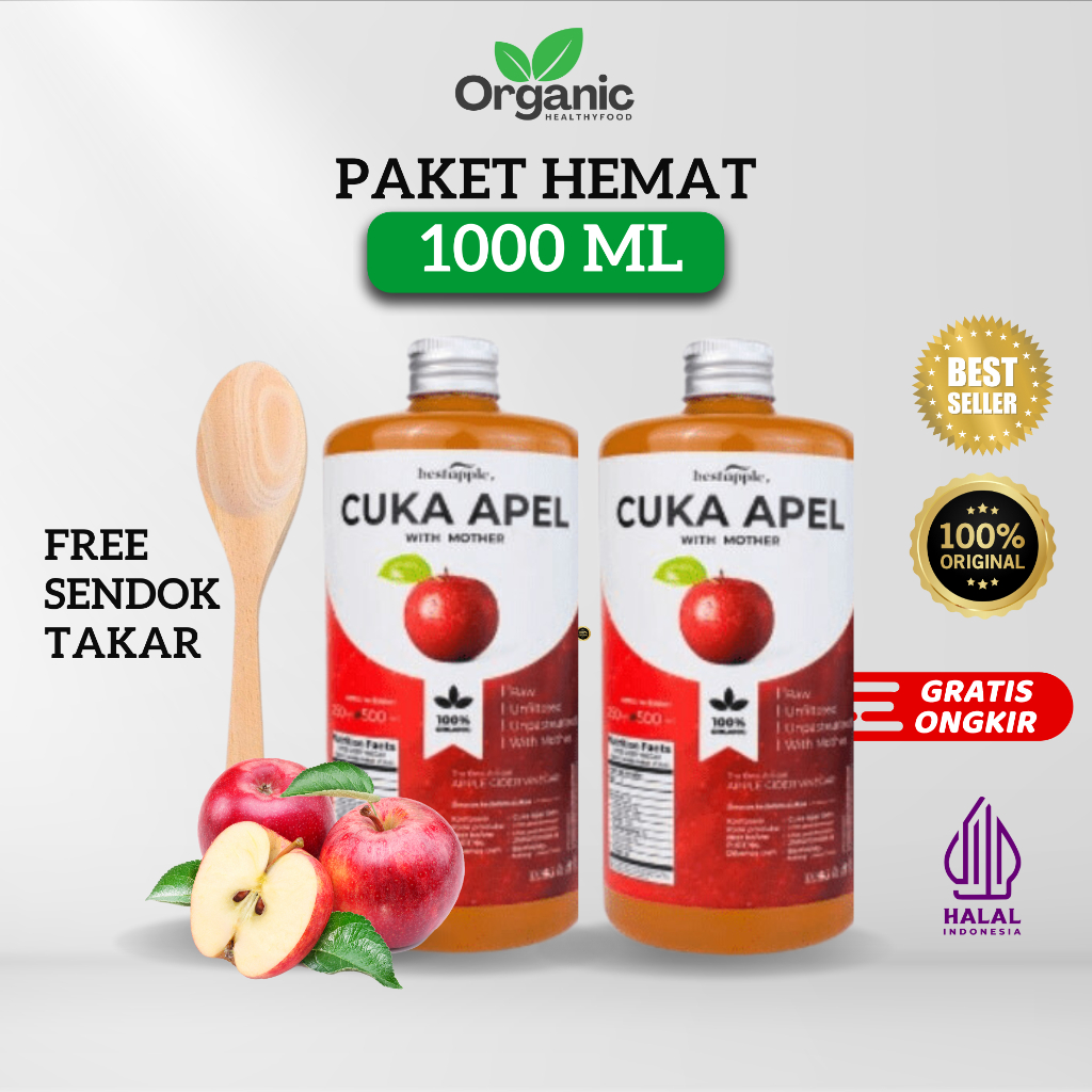 

Paket Hemat Cuka Apel Original - Diet Detoks - Apple Cider Vinegar - Toner Wajah Alami 1000 ml