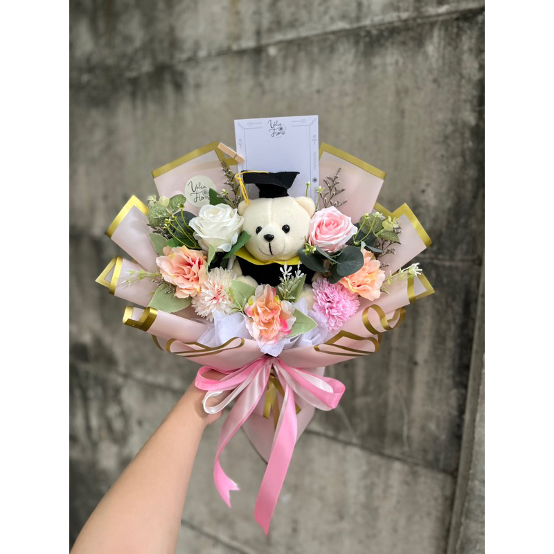 [BUNGA PALSU] BUKET BONEKA WISUDA MURAH / BUKET BONEKA WISUDA CANTIK