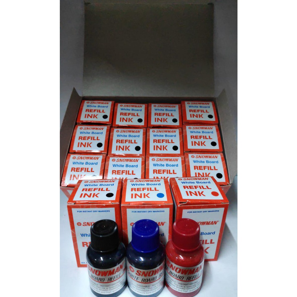

12 pcs REFILL ISI ULANG TINTA WHITEBOARD SNOWMAN KODE O4D5
