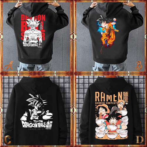 Zipper Hoodie Goku Anime Hoodie Ritsleting Bahan Cotton Fleece | KD-24110504