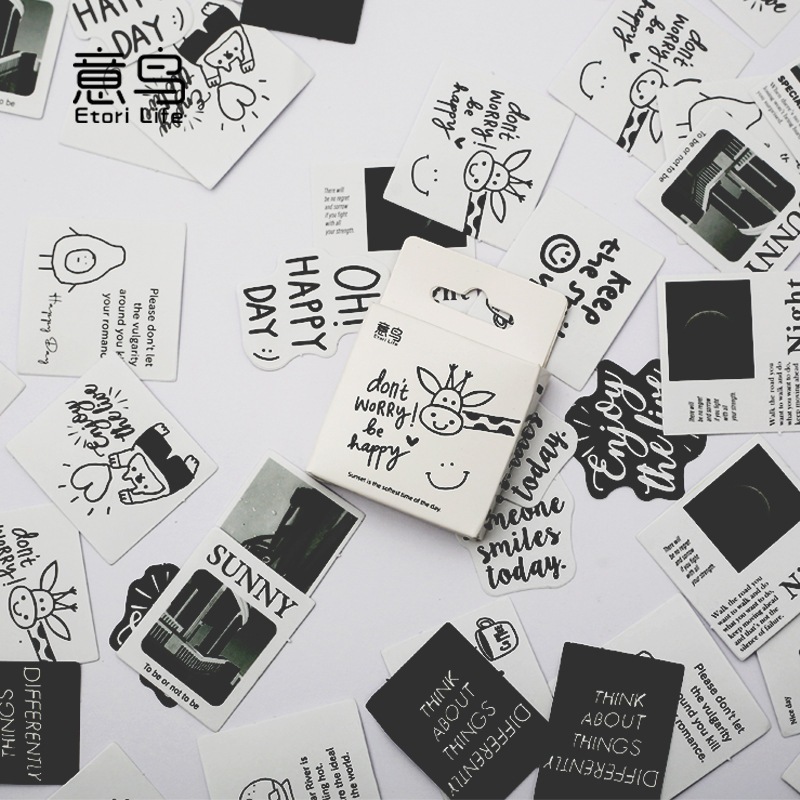 

【MAPLESOL】45PCS ENGLISH MOOD STICKER BOX AESTHETIC WORD Stickers Retro Literary Ins Plant Notes Butterfly DIY Handbook Perangko Stiker Bujo / scrapbook / journal junk / Jurnal / Buku Diary / sticker Retro / vintage / postman postcard