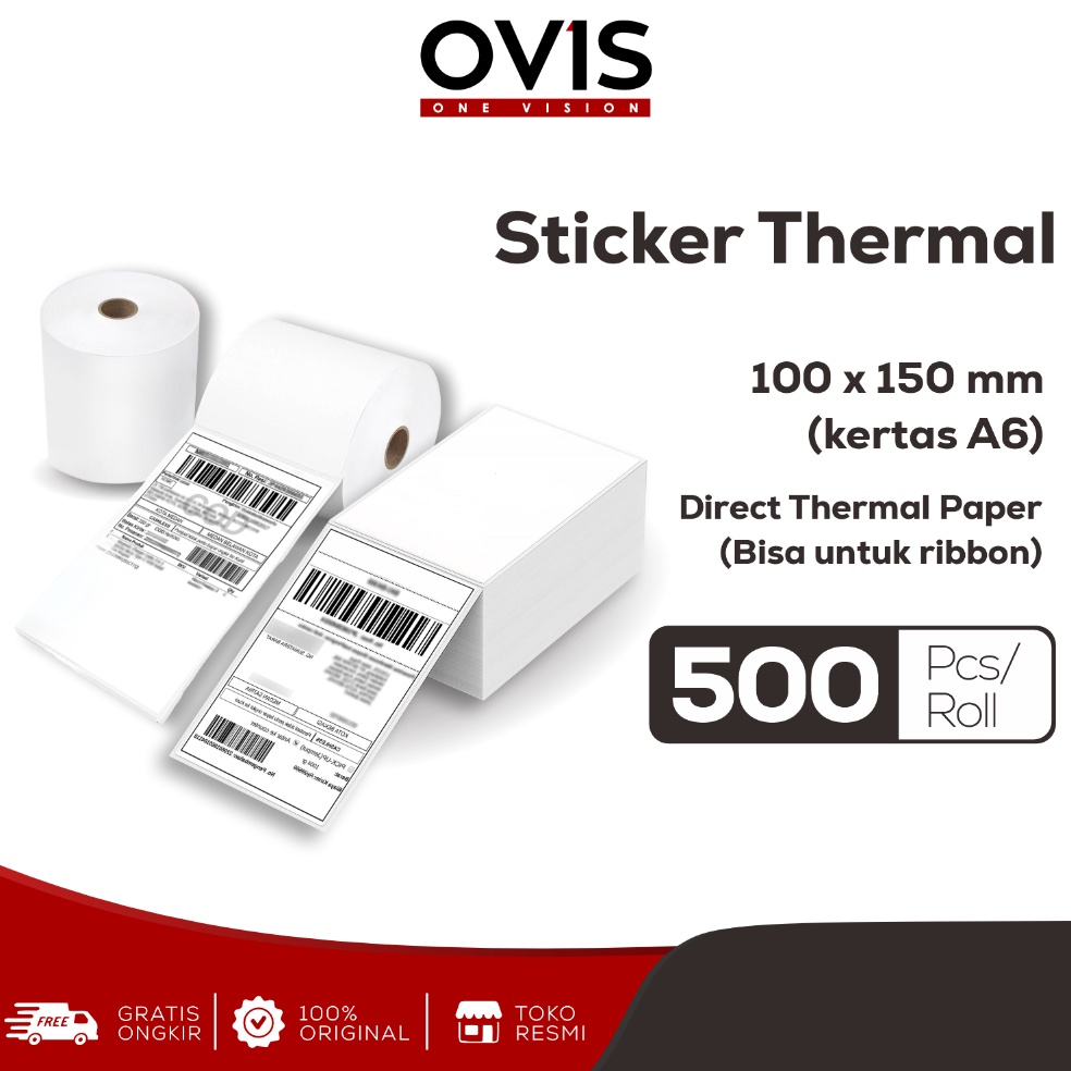 

Label Stiker Resi Thermal Direct 1x15 mm Sticker Paper Kertas A6 1x15 cm Roll Lipat KODE O6I2
