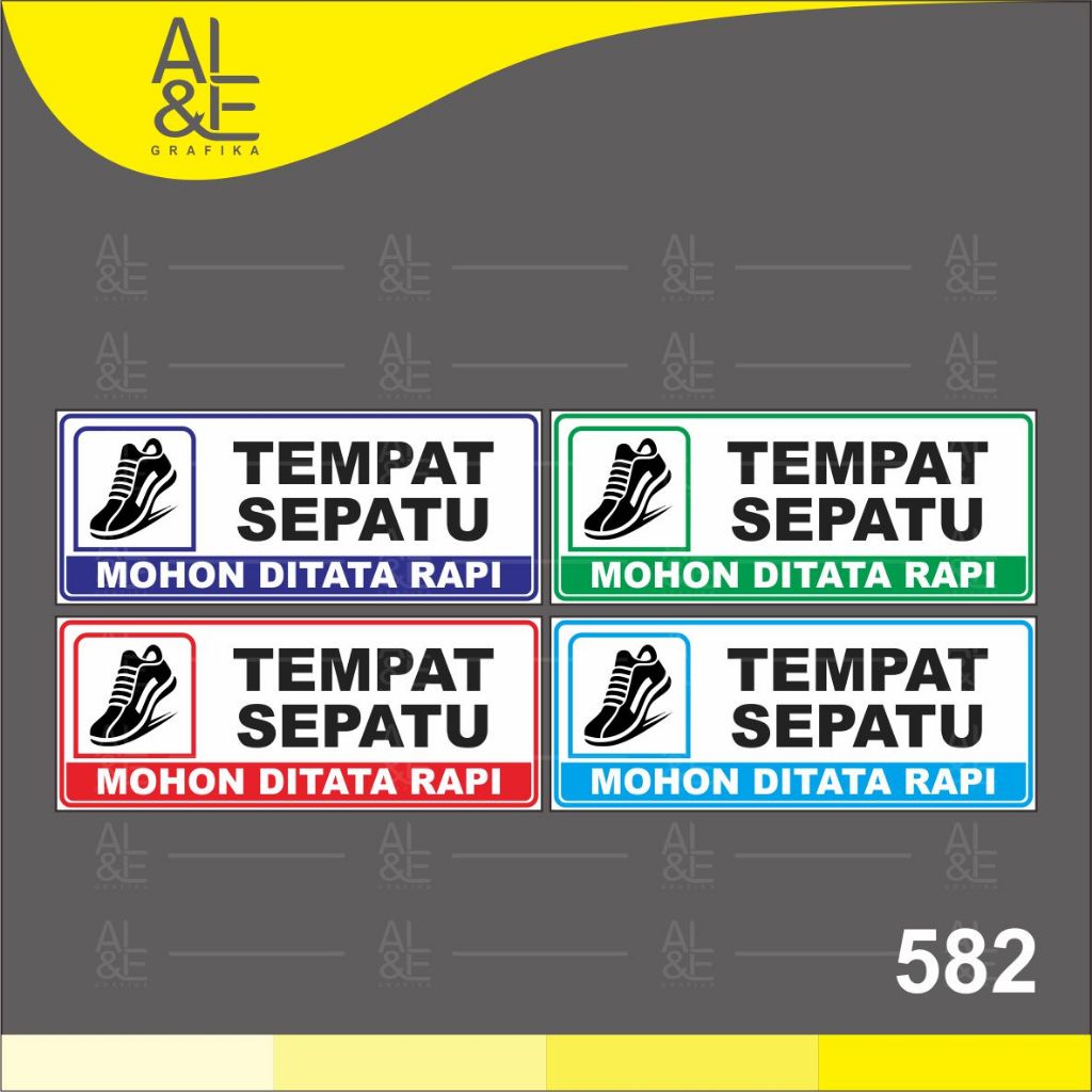 

582 - Stiker Tempat Sepatu, Sticker Vinyl, Premium, Tahan Air
