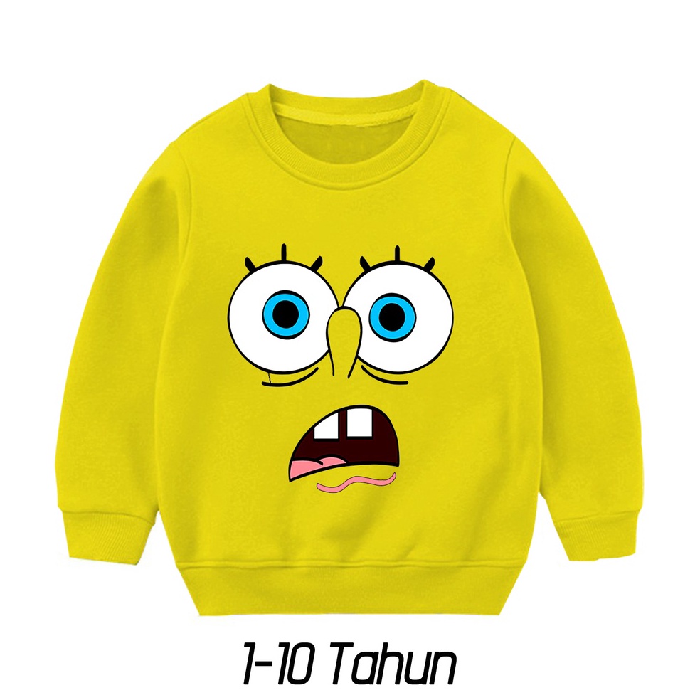 TERBAIK Sweater Anak Spongebob Baju Anak Katun Fleece 11 Tahun Ali Ash Laki laki Perempuan Kartun je