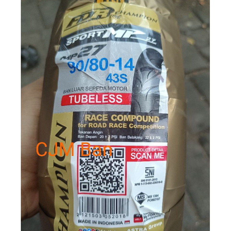 TREND TERBARU Ban Tubeless depan belakang FDR Sport MP 27 9814 for Vario 1251511Beat F1esppopstreetM