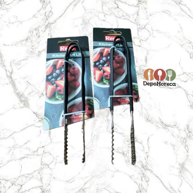 Reno Ice Tong / Food Tong Ice Cube / Sugar Tong / Multi Purpose Tong Black / Alat Capit Pencapit Sta