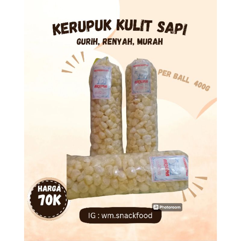 

kerupuk kulit sapi " asli / krecek / kerupuk rambak dijual perball