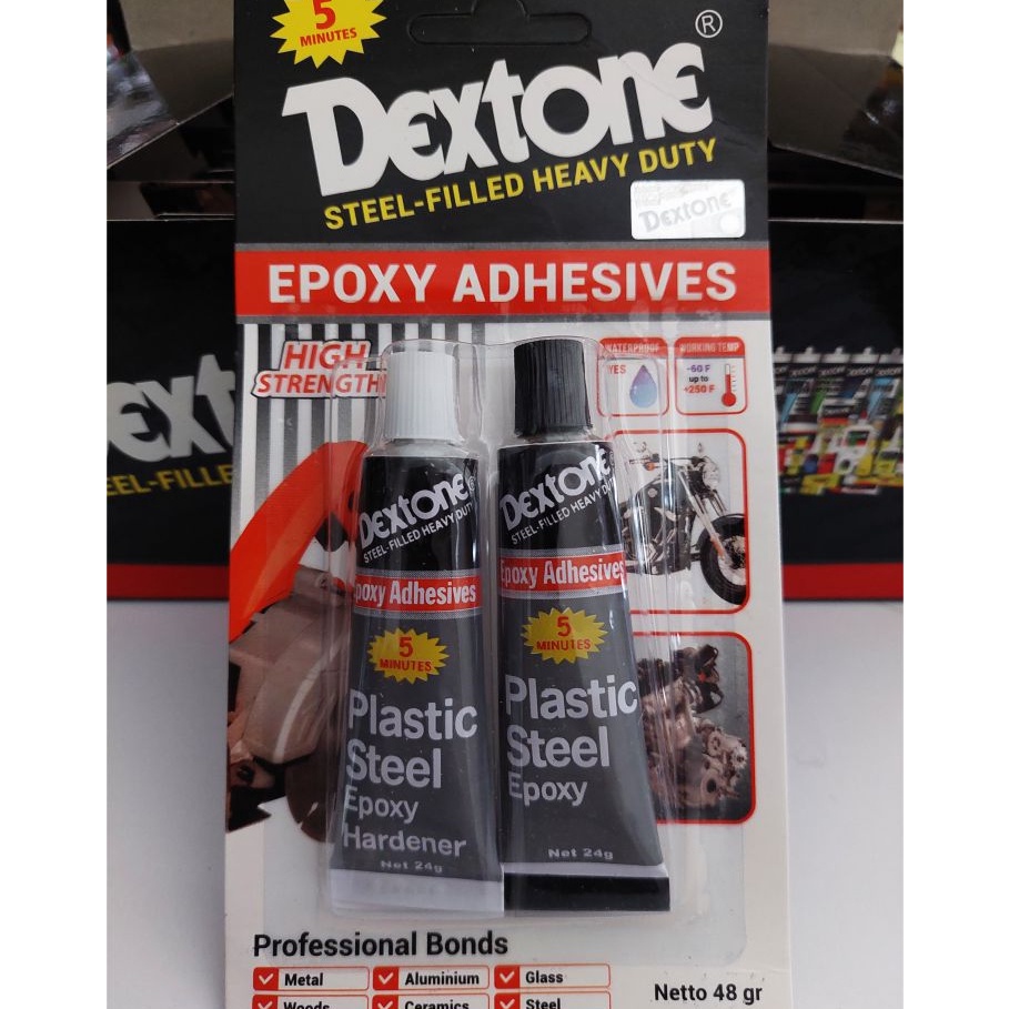 Dapatkan LEM BESI DEXTONE 5 MENIT BESAR 48 GRAM ORIGINAL