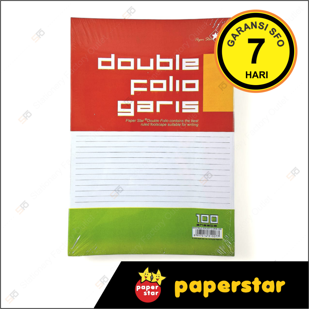 

Double Folio Garis Paperstar isi 100 - Ukuran A4 - SFO Semarang Official