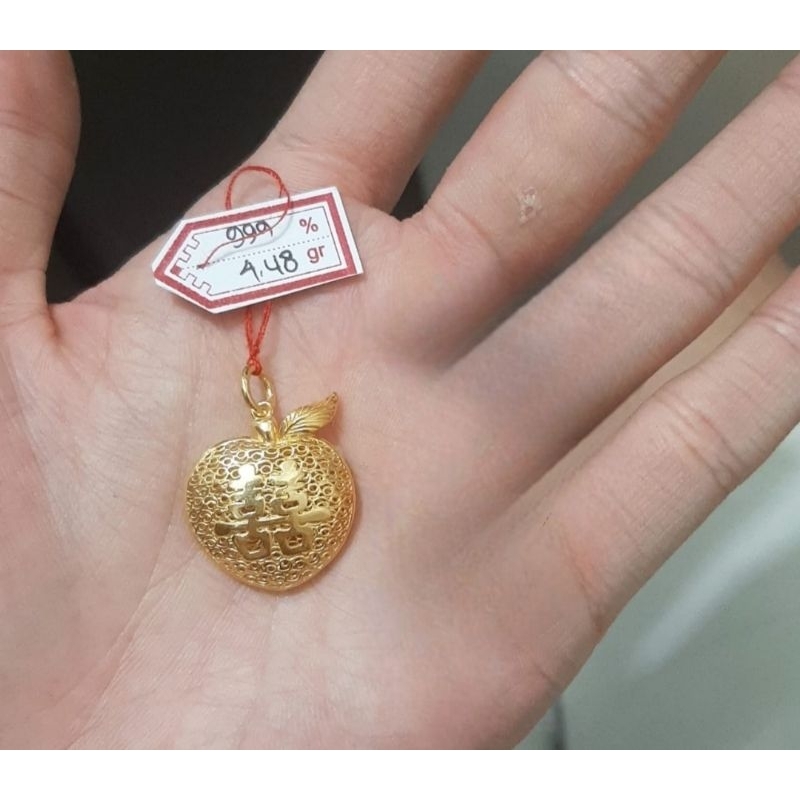 Liontin emas 24k apel xuang xi