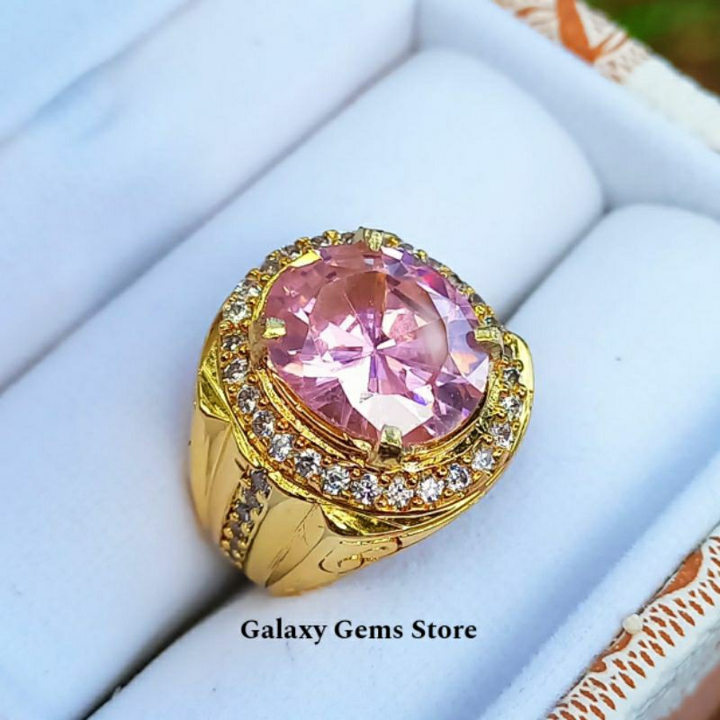 CINCIN BATU PINK TOPAZ SUPER MEWAH