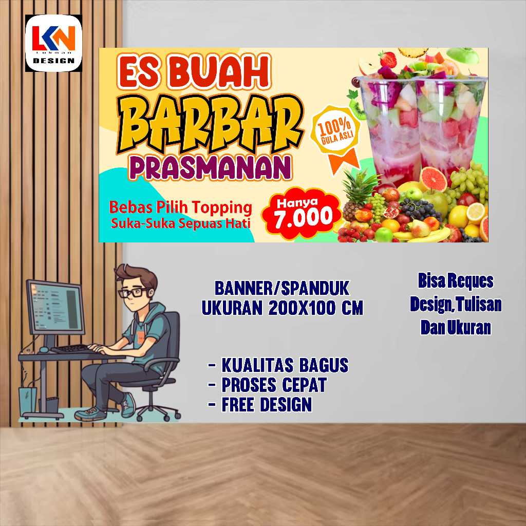spanduk banner es buah prasmanan