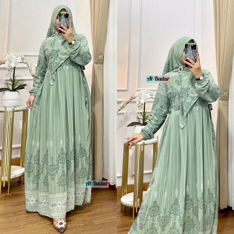 BISA COD GAMIS CERUTY ETNIC MODEL BUNGA ETNIK MOTIF TERBARU PLES HIJAB