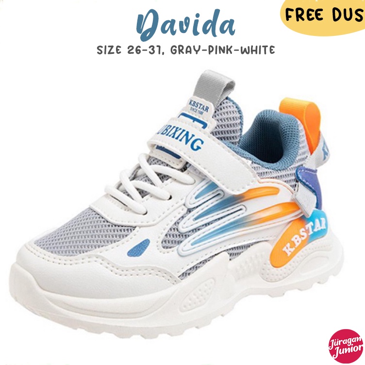 ART I25H Juragan Junior COD Sepatu DAVIDA Sepatu Anak LakiLaki Dan Perempuan Import 2637 Usia 211 Ta