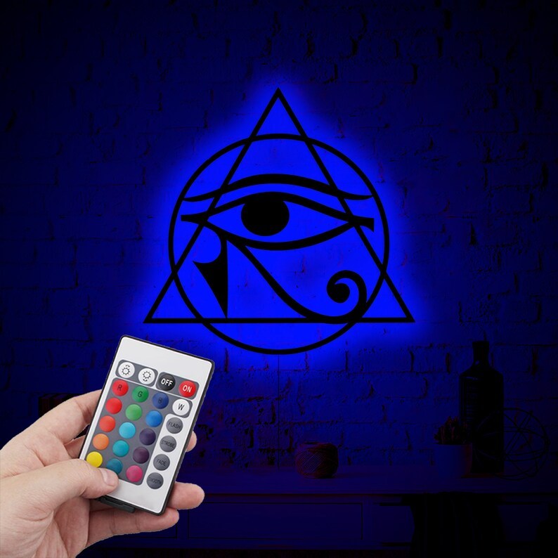 LAMPU TIDUR HIASAN DINDING ( Led Dinding Eye of Horus, Dekorasi Dinding Eye of Horus, Dekorasi Dindi