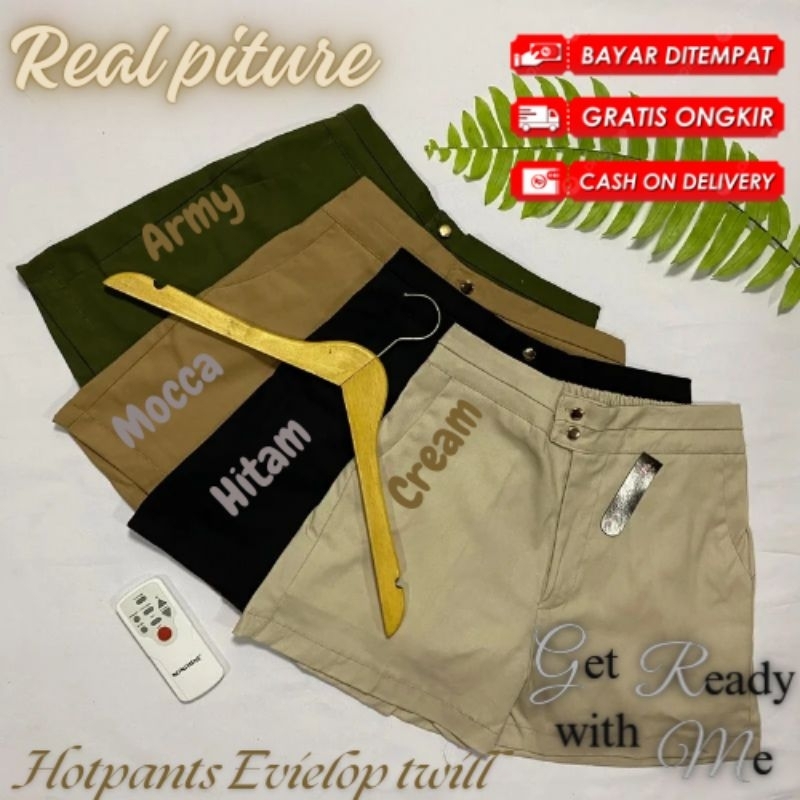 HOTPANTS E'VIELOP TWILL / CELANA PENDEK WANITA / E'VIELOP TWILL / KOREAN PANTS