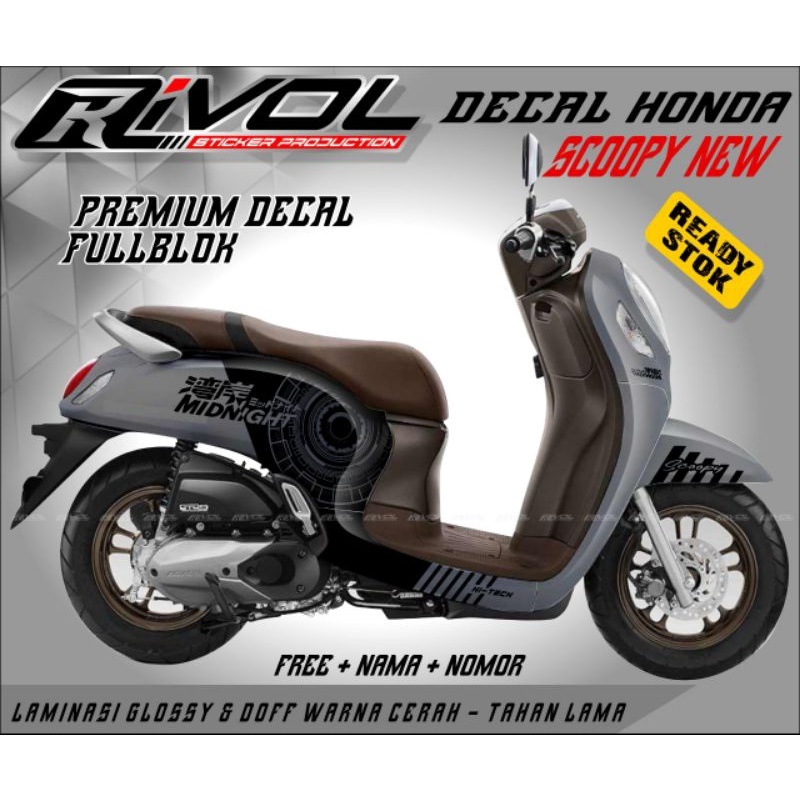 Decal motor full body stiker motor honda scoopy 2021 motif design basic