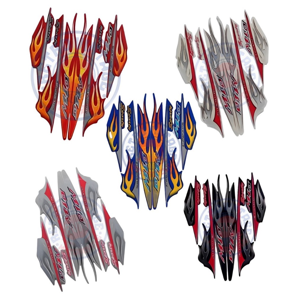 Striping stiker polet motor Yamaha mio 2006 2007 sporty striping api list body standar Fullset kuali