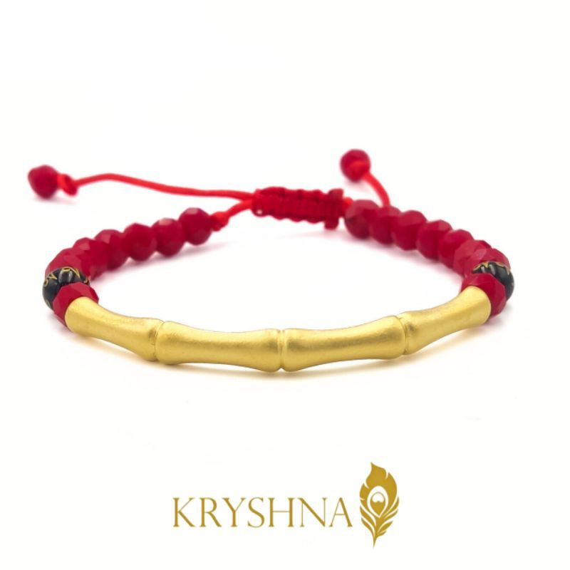 24KT Yellow Gold Red Pi Xiu Bracelet Bamboo 1750