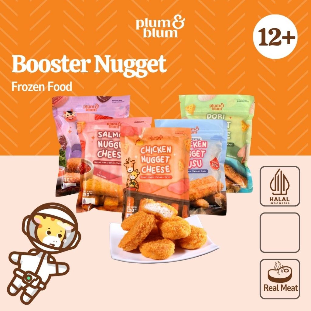 

Plum & Blum Finger Food Cheese Nugget Chicken Beef Dori No MSG - 12 pcs