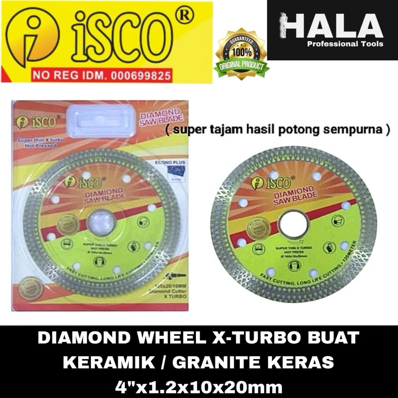 ISCO - MATA GERINDA POTONG KERAMIK / GRANITE KERAS X-TURBO SUPERTHIN 4”x1.2mm (ORIGINAL)