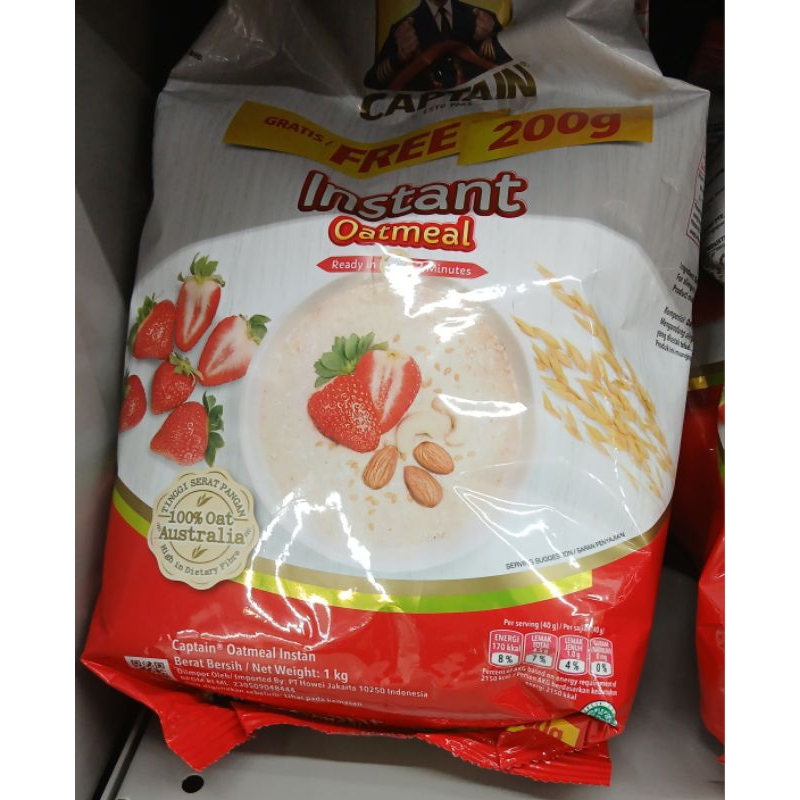 

Gandum Australia CAPTAIN Australia Oatmeal Quick Cook 1 Kg (Merah) - HK
