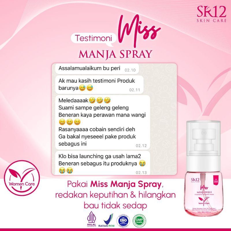 Paket Kewanita4n SR12/Miss Manja Wash SR12/Miss Manja Spray SR12/Sabun Kewanit4an/Sabun Miss V/ Beba