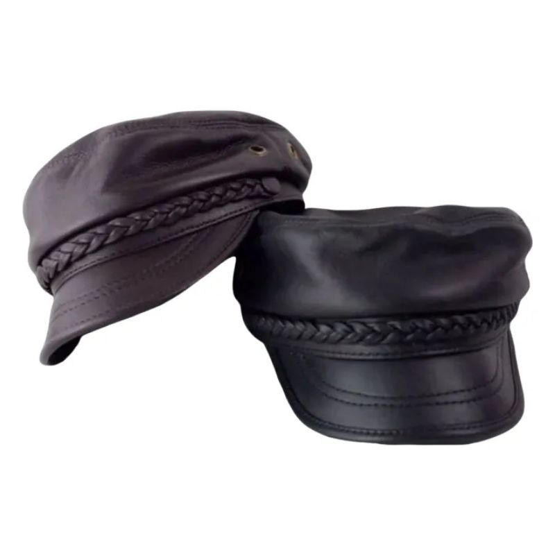 TOPI NAHKODA RA TOPI PELAUT TOPI PRIA KULIT ASLI