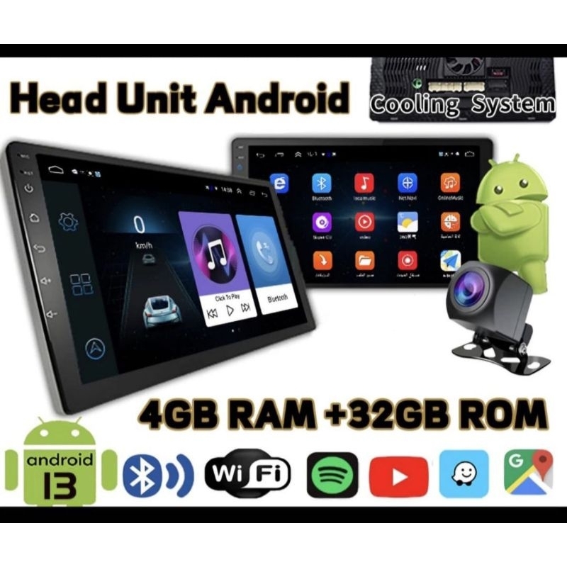 HEAD UNIT DOUBLE DIN 2 DIN 7 INCH 9 INCH ANDROID 4GB RAM + 32 / 64GB ROM WITH DOUBLE COOLING FAN