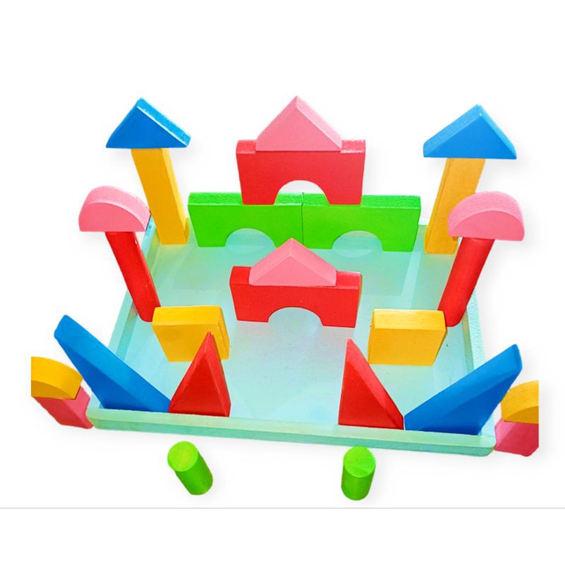 Mainan Edukasi Anak/ Susun Balok Warna 26 pcs / Mainan Kayu Edukatif / Mainan Anak TK Paud