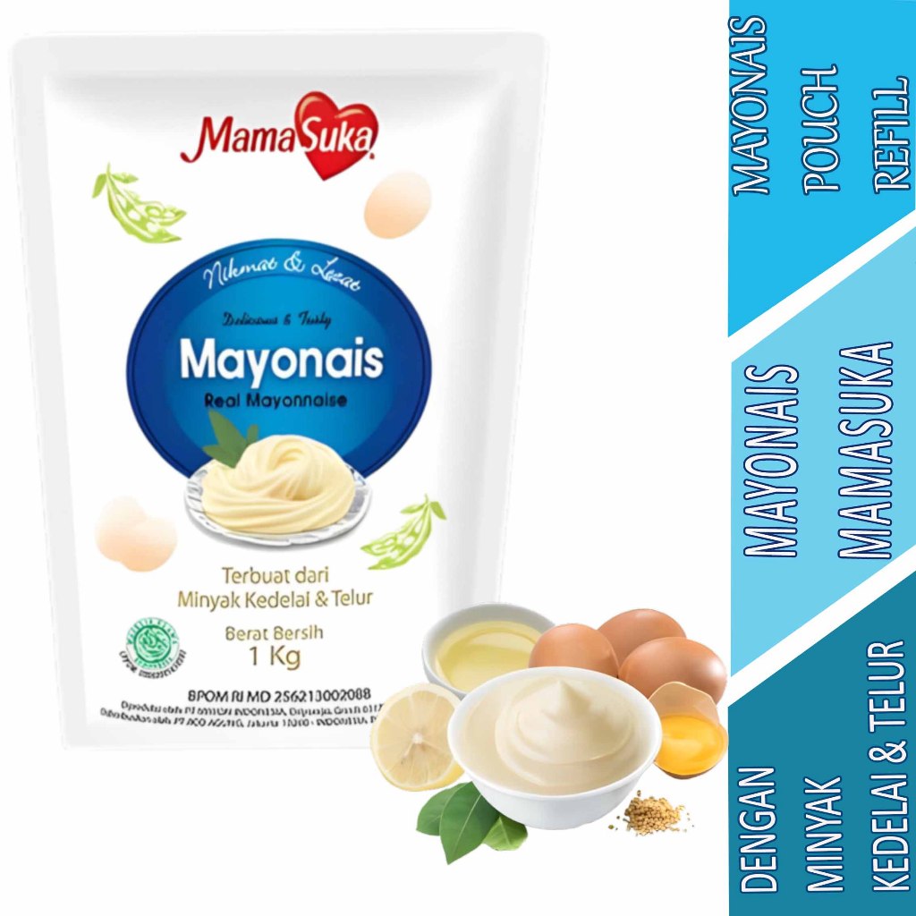 

Mayonais Minyak Kedelai & Telur - Mama Suka - Mayonais Sauce - 1kg