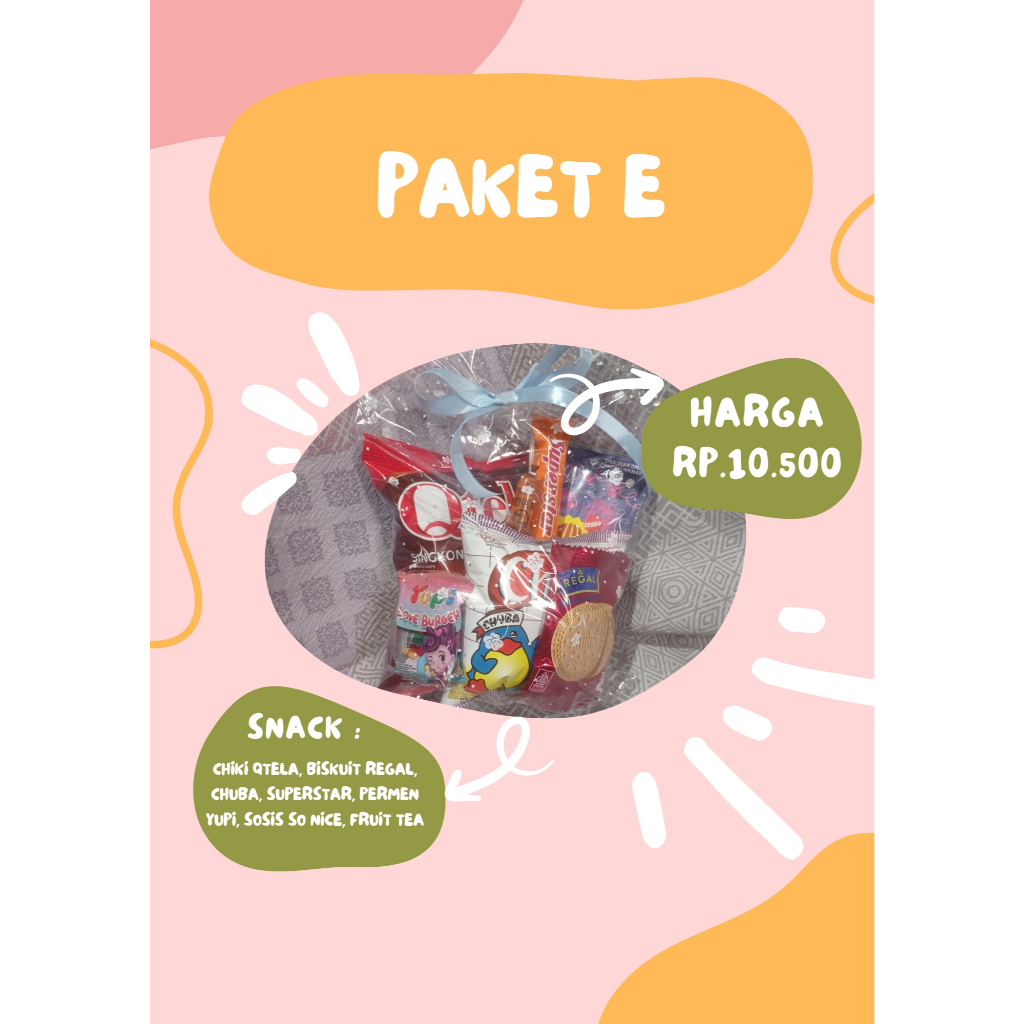 

Paket E Snack Ulltah Anak/Snack ulang tahun/Parcel ulang tahun anak/Snack lebaran
