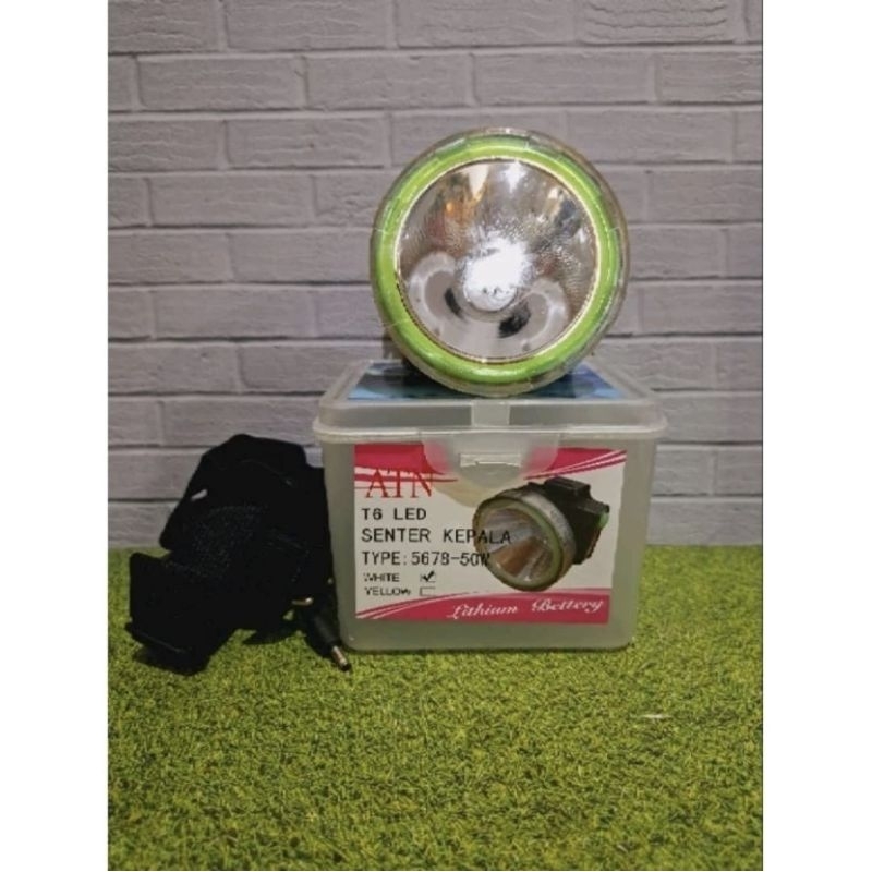senter kepala selem 50meter / atn-5678-50w ATN white/putih 50watt lithium battery