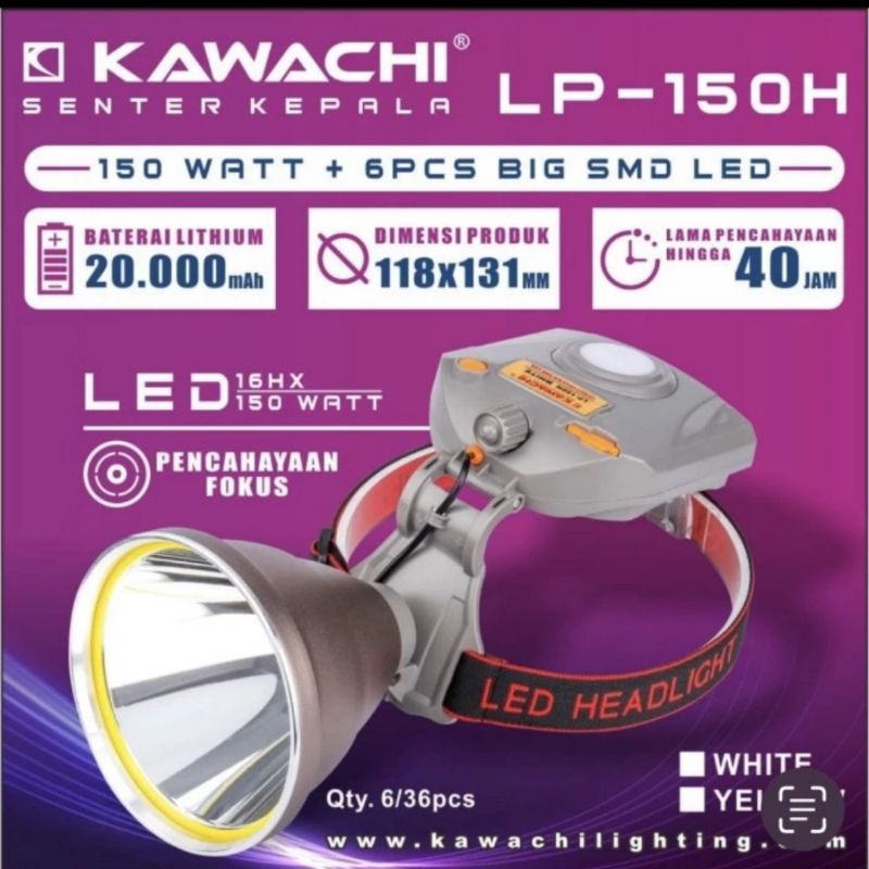 Senter kepala Kawachi 150 Watt LP 150 H